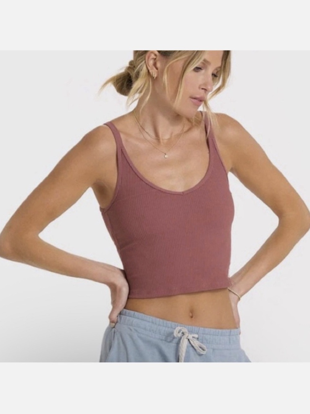 NWT Vuori Ribbed Strappy Tank Top